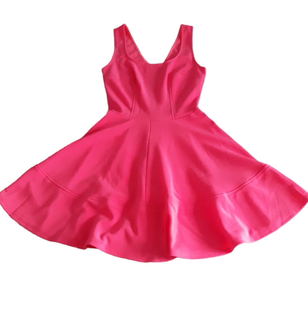 Lulu's Neon Pink Tennis Style A-Line Sleeveless Dress